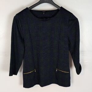 Talbots NWOT Sparkly Plaid Top